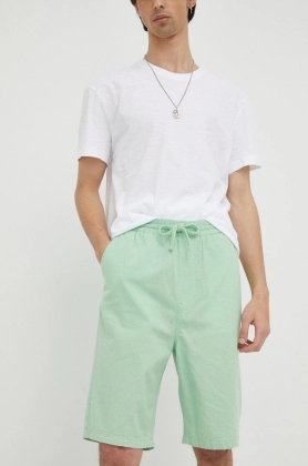 Lee pantaloni scurti din amestec de in barbati, culoarea verde