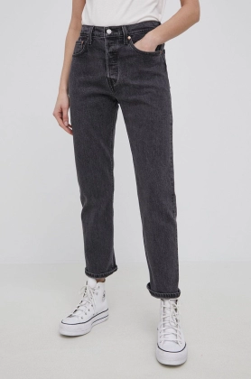 Levi\'s jeansi 501 Crop femei, high waist