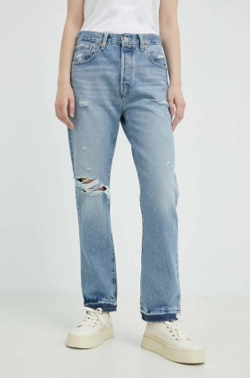 Levi\'s jeansi 501 Crop femei , high waist