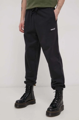 Levi\'s Pantaloni barbati, culoarea negru, material neted