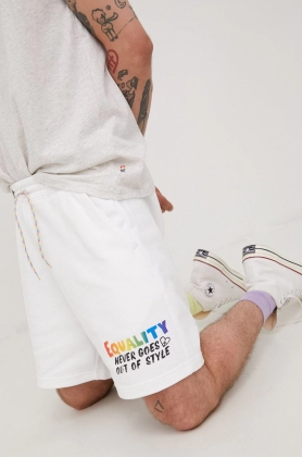 Levi\'s pantaloni scurti din bumbac Pride barbati, culoarea alb