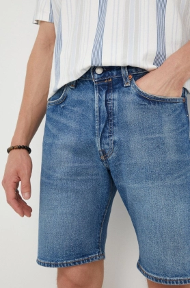 Levi\'s pantaloni scurti jeans barbati, culoarea albastru marin