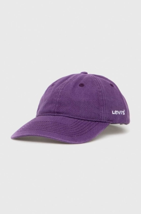 Levi\'s sapca de baseball din catifea culoarea violet, neted