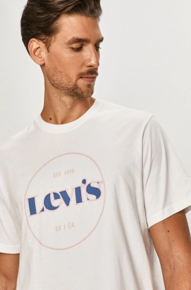 Levi\'s Tricou culoarea alb