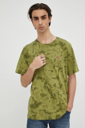 Levi\'s tricou din bumbac culoarea verde, modelator