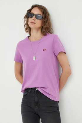 Levi\'s tricou din bumbac culoarea violet