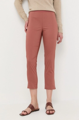 Liviana Conti pantaloni femei, culoarea maro, drept, medium waist