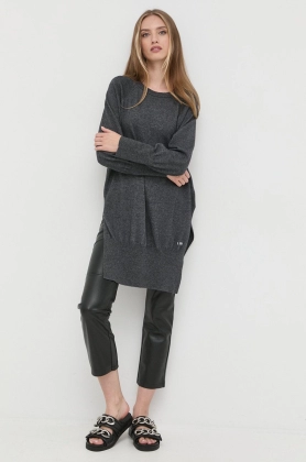 Liviana Conti pulover de casmir femei, culoarea gri, light