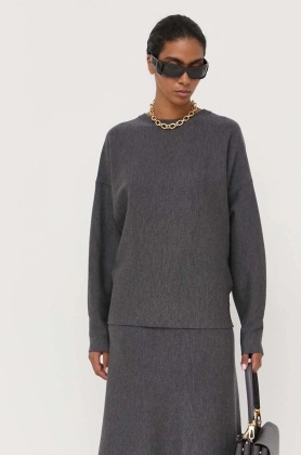 Liviana Conti pulover de lana femei, culoarea gri, light