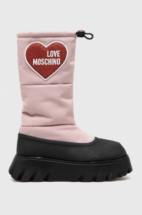 Love Moschino cizme de iarna culoarea roz