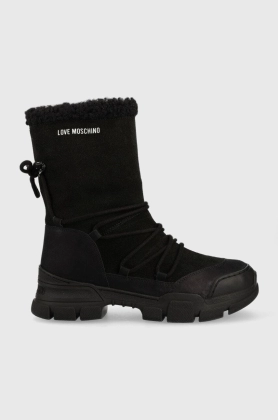 Love Moschino cizme de zapada din piele intoarsa culoarea negru