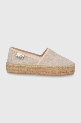 Love Moschino Espadrile culoarea auriu, cu platforma