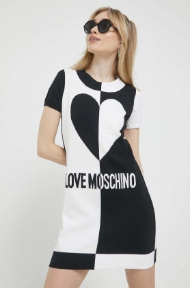 Love Moschino rochie din bumbac mini, mulata