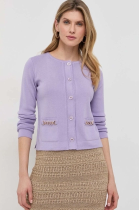 Luisa Spagnoli cardigan din lana culoarea violet, light