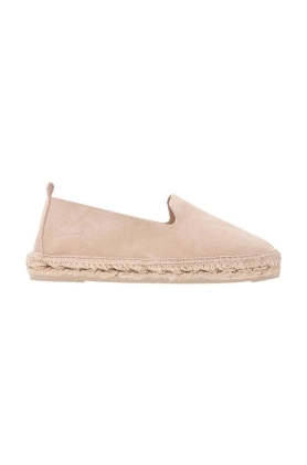 Manebi espadrile din piele intoarsa Flat culoarea bej, K 1.1 N0