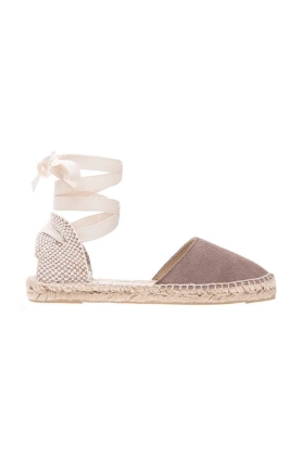 Manebi espadrile din piele intoarsa Flat Valenciana Espadrilles culoarea maro, K 1.9 P0