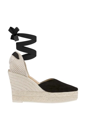 Manebi espadrile Heart-Shaped Wedge Espadrilles culoarea negru, K 1.0 WH