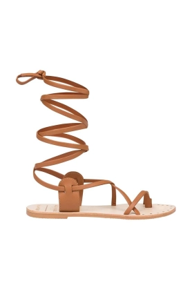 Manebi sandale de piele Tie-Up Leather Sandals femei, culoarea maro, L 7.1 Y0