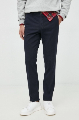 Manuel Ritz pantaloni barbati, culoarea albastru marin, cu fason chinos