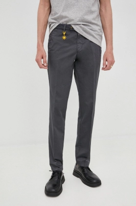 Manuel Ritz pantaloni barbati, culoarea gri, cu fason chinos