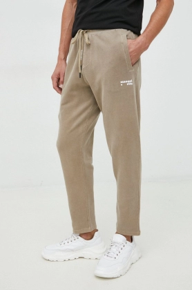 Manuel Ritz pantaloni de trening barbati, culoarea bej, cu imprimeu