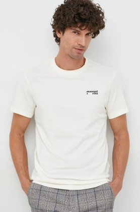 Manuel Ritz tricou din bumbac culoarea bej, cu imprimeu