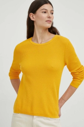 Marc O\'Polo pulover de bumbac culoarea galben, light