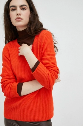 Marc O\'Polo pulover de bumbac femei, culoarea portocaliu, light
