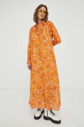 Marc O\'Polo rochie din bumbac culoarea portocaliu, maxi, oversize