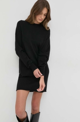 Marella rochie din lana culoarea negru, mini, oversize