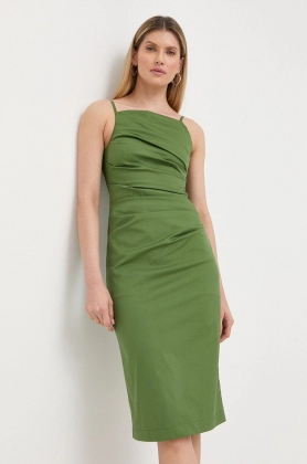 Marella rochie Filing culoarea verde, mini, mulata