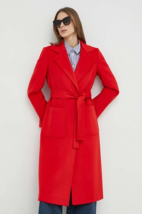 MAX&Co. palton de lana culoarea rosu, de tranzitie, desfacut