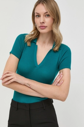 MAX&Co. tricou femei, culoarea verde, cu guler