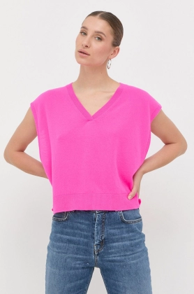 MAX&Co. vesta de lana femei, culoarea roz, light