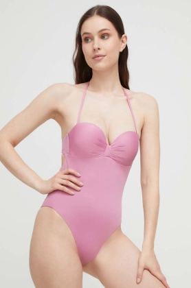 Max Mara Beachwear costum de baie dintr-o bucata culoarea roz, cupa rigidizata