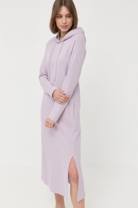Max Mara Leisure rochie culoarea violet, midi, drept