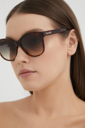 Max Mara ochelari de soare femei, culoarea maro