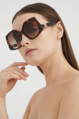 Max Mara ochelari de soare femei, culoarea maro