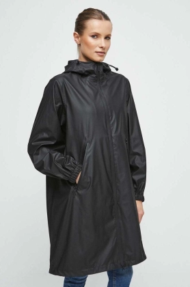 Medicine palton de ploaie femei, culoarea negru, de tranzitie, oversize