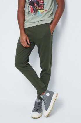 Medicine pantaloni de trening barbati, culoarea verde, neted