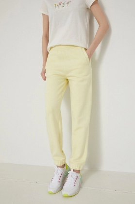 Medicine pantaloni femei, culoarea galben, neted
