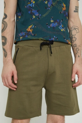 Medicine pantaloni scurti din bumbac barbati, culoarea verde