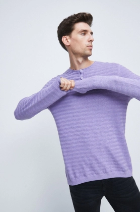 Medicine pulover de bumbac barbati, culoarea violet, light