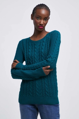 Medicine pulover femei, culoarea verde,