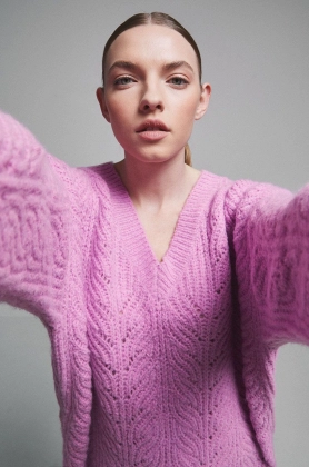 Medicine pulover femei, culoarea violet,