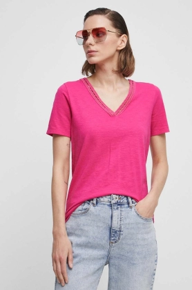 Medicine tricou din bumbac femei, culoarea roz