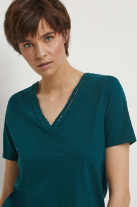 Medicine tricou din bumbac femei, culoarea verde