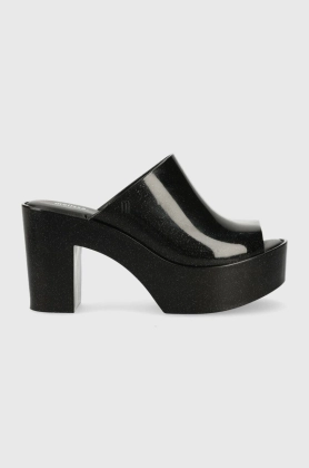 Melissa papuci MELISSA MULE AD femei, culoarea negru, cu toc drept, M.32233.L349