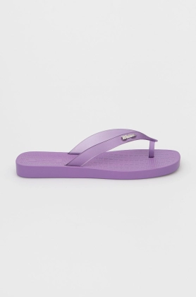 Melissa slapi femei, culoarea violet, cu toc plat