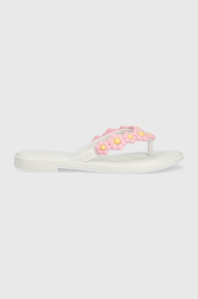 Melissa slapi MELISSA FLIP FLOP SPRING AD femei, culoarea alb, cu toc plat, M.33715.AL237